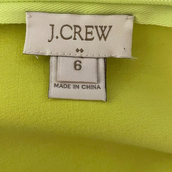 J. CREW Beautiful Chartreuse Sleeveless Sheath Dress with Scalloped Hem - Picture 7 of 9